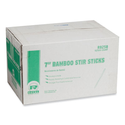 AmerCareRoyal® Bamboo Stir Sticks, 7", 5,000/Carton