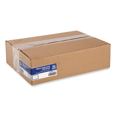 AmerCareRoyal® Placemats, Embossed Surface, Scalloped Edges, 13.5" x 9.5", White, 1,000/Carton