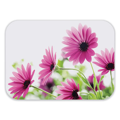 Hoffmaster® Straight Edge Traymat, Bright Daisy Photography, Smooth Surface, 19" x 14", Violet/Green/White, 500/Carton