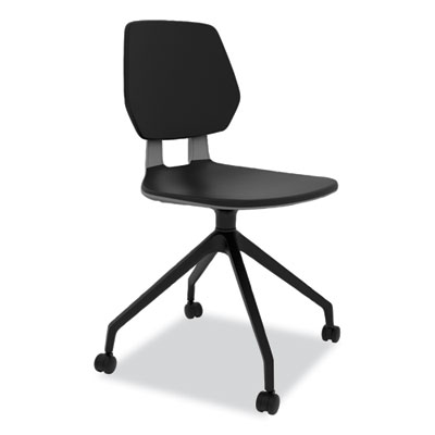 Safco® Commute Guest Chair, 25" x 25" x 34.25", Black Seat, Black Back, Black Base