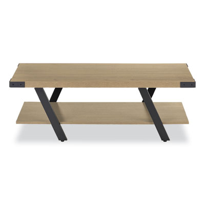 Safco® Coffee Table, Rectangular, 48 x 23.75 x 16, Sand Dune Top, Black Base