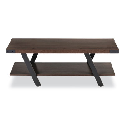 Safco® Coffee Table, Rectangular, 48 x 23.75 x 16, Southern Tobacco Top, Black Base
