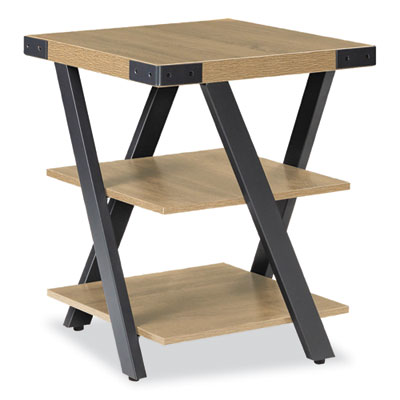 Safco® End Table, Square, 20 x 20 x 25, Sand Dune Top, Black Base