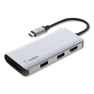 Connect+5-in-1+Multiport+Adapter+Hub+Gray+PVC002BTSGY