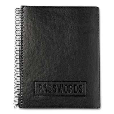 RE-FOCUS THE CREATIVE OFFICE 7.6x10" Executive Password Book Faux Leather Black