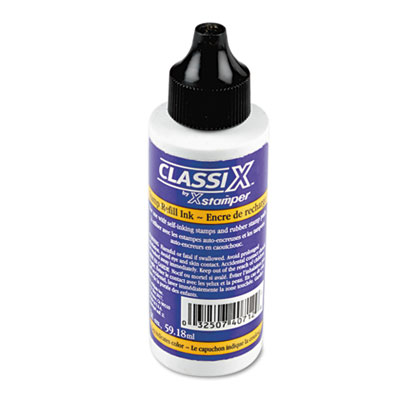 ClassiX 036043 Refill Ink for Classix Stamps, 2 oz Bottle, Black (XST40712)