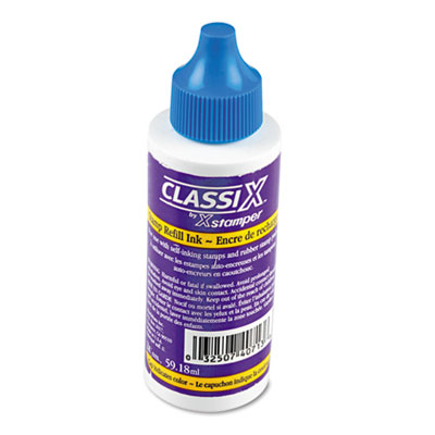 ClassiX 036044 Refill Ink for Classix Stamps, 2 oz Bottle, Blue (XST40713)