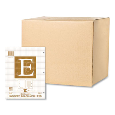 Roaring Spring® Engineer Pad, Quadrille Rule (5 sq/in), (100) Buff 8.5 x 11 Sheets, 24/Carton