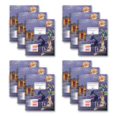 Roaring Spring® Lab and Science Two-Part Carbonless Notebook, Quadrille Rule (4 sq/in), Multicolor Cover, (50) 11 x 8.5 Sheets, 12/Carton