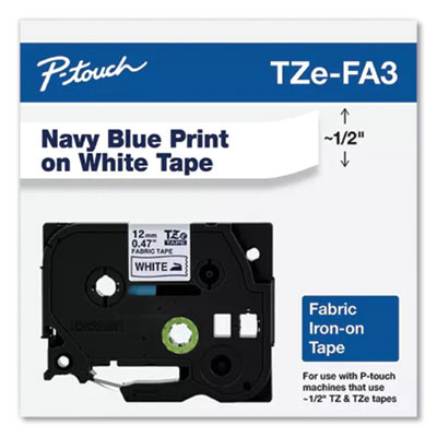 Brother+12mm+(0.47%22)+Navy+Blue+on+White+Fabric+Iron-on+Tape+for+P-Touch%2c+3m
