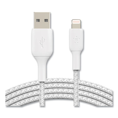 Belkin+1m+BOOST+CHARGE+Braided+Lightning+to+USB-A+Cable+White+CAA002BT1MWH