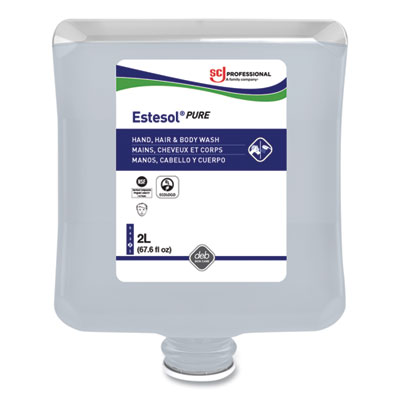 SC Johnson Professional® Estesol PURE Hand, Hair and Body Cleaner, Fragrance-Free, 2 L Cartridge Refill, 4/Carton