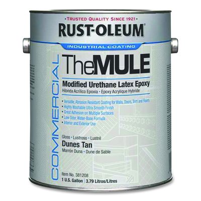 Rust-Oleum® Commercial The MULE (Modified Urethane Latex Epoxy), Interior/Exterior, Gloss Dunes Tan, 1 gal Bucket/Pail, 2/Carton