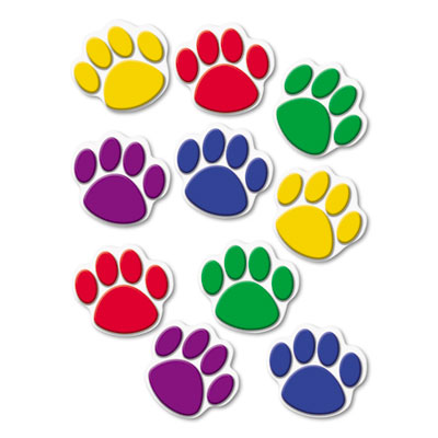 Teacher Created Resources Paw Print Accents Paw Print Accents, Paw Prints, Assorted Sizes, Assorted Colors, 30/Pack