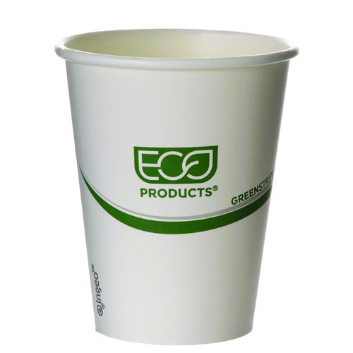 GreenStripe+Renewable+and+Compostable+Hot+Cups%2C+8+oz%2C+Paper%2C+White%2FGreen%2C+50%2FPack%2C+20+Packs%2FCarton