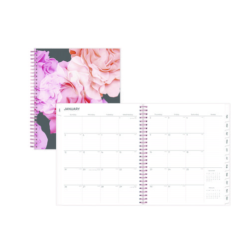 Joselyn+Monthly+Wirebound+Planner%2C+Floral+Artwork%2C+10+x+8%2C+Pink%2FPeach%2FBlack+Cover%2C+12-Month+%28Jan+to+Dec%29%3A+2025