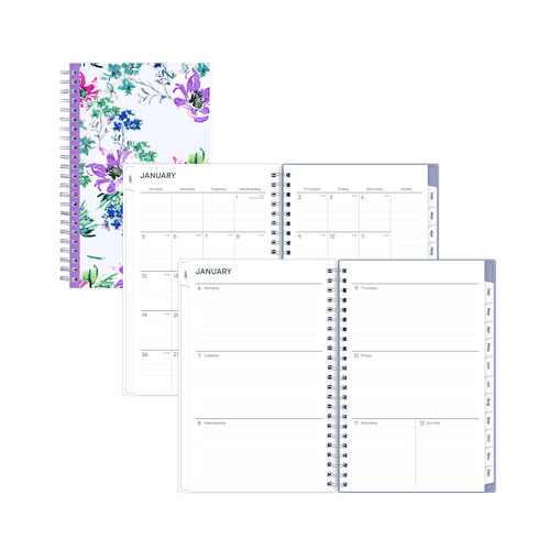 Laila+Create-Your-Own+Cover+Weekly%2FMonthly+Planner%2C+Wildflower+Artwork%2C+8+x+5%2C+Purple%2FBlue%2FPink%2C+12-Month+%28Jan+to+Dec%29%3A+2025