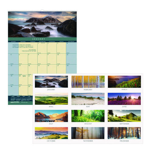 Earthscapes+Recycled+Monthly+Wall+Calendar%2C+Color+Landscape+Photography%2C+12+x+16.5%2C+White+Sheets%2C+12-Month+%28Jan-Dec%29%3A+2025