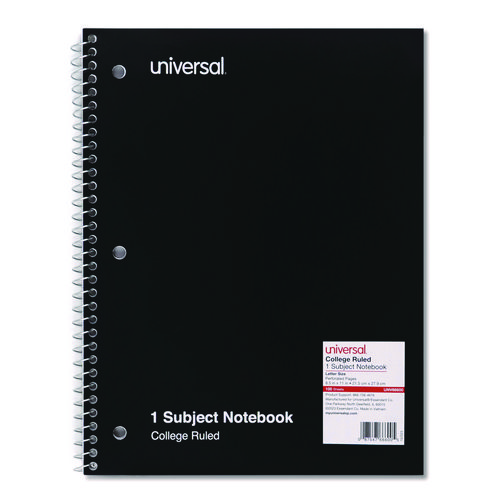 Wirebound+Notebook%2C+1-Subject%2C+Medium%2FCollege+Rule%2C+Black+Cover%2C+%28100%29+11+x+8.5+Sheets