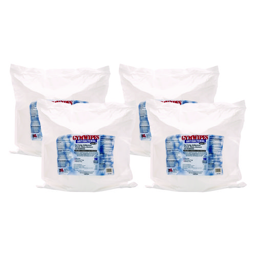 Antibacterial+Gym+Wipes+Refill%2C+1-Ply%2C+6+x+8%2C+Unscented%2C+White%2C+700+Wipes%2FPack%2C+4+Packs%2FCarton