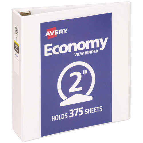 Economy+View+Binder+with+Round+Rings+%2C+3+Rings%2C+2%22+Capacity%2C+11+x+8.5%2C+White%2C+%285731%29