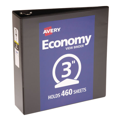 Economy+View+Binder+with+Round+Rings+%2C+3+Rings%2C+3%22+Capacity%2C+11+x+8.5%2C+Black%2C+%285740%29