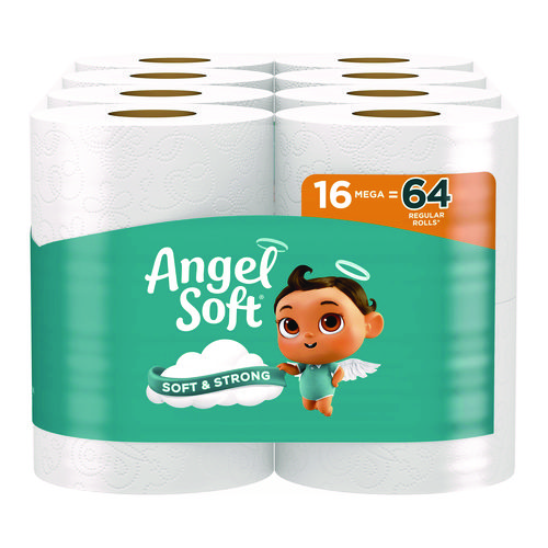 Mega+Toilet+Paper%2C+Septic+Safe%2C+2-Ply%2C+White%2C+320+Sheets%2FRoll%2C+16+Rolls%2FPack