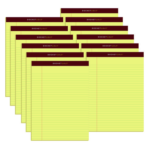 Docket+Gold+Ruled+Perforated+Pads%2C+Wide%2FLegal+Rule%2C+50+Canary-Yellow+8.5+x+11.75+Sheets%2C+12%2FPack