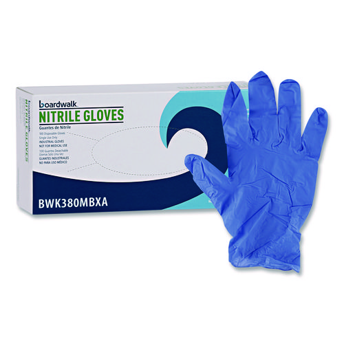 Disposable+General-Purpose+Nitrile+Gloves%2C+Medium%2C+Blue%2C+4+mil%2C+100%2FBox