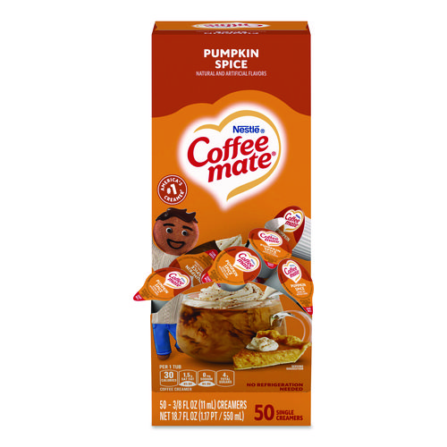 Liquid+Coffee+Creamer%2C+Pumpkin+Spice%2C+0.38+oz+Mini+Cups%2C+50%2FBox