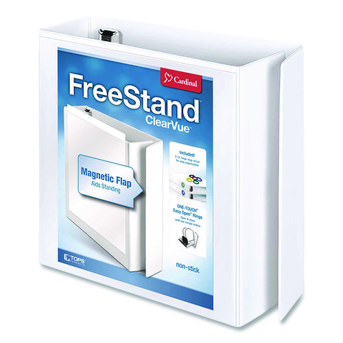 FreeStand+Easy+Open+Locking+Slant-D+Ring+Binder%2C+3+Rings%2C+3%22+Capacity%2C+11+x+8.5%2C+White