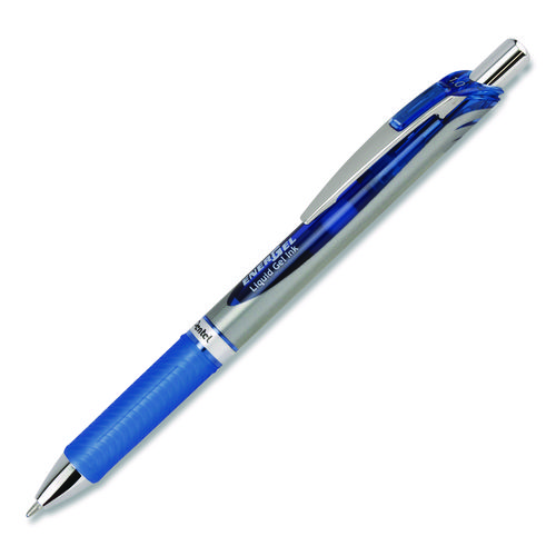 Energel Rtx Gel Pen Retractable Bold Mm Blue Ink Blue Gray Barrel