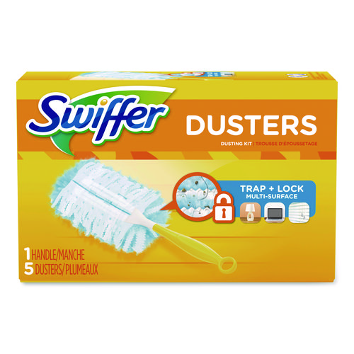 Dusters+Starter+Kit%2C+Dust+Lock+Fiber%2C+6%22+Handle%2C+Blue%2FYellow