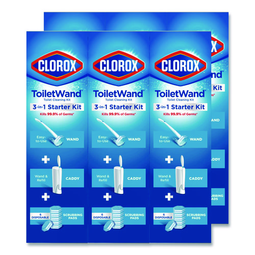 ToiletWand+Disposable+Toilet+Cleaning+System%3A+Handle%2C+Caddy+and+Refills%2C+White%2C+6%2FCarton