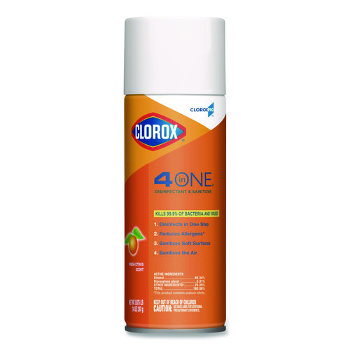 4-in-One+Disinfectant+and+Sanitizer%2C+Citrus%2C+14+oz+Aerosol+Spray