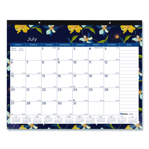 Academic+18-Month+Desk+Pad+Calendar%2C+22+x+17%2C+White%2FMulticolor+Sheets%2C+Black+Headband%2C+18-Month+%28July+to+Dec%29%3A+2024+to+2025