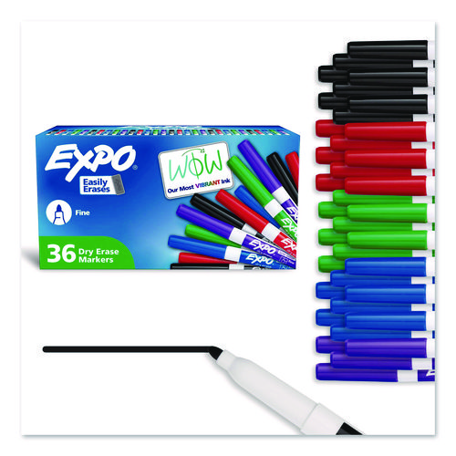 Low-Odor+Dry+Erase+Marker+Office+Value+Pack%2C+Fine+Bullet+Tip%2C+Assorted+Colors%2C+36%2FPack