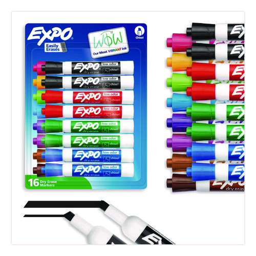 Low-Odor+Dry-Erase+Marker%2C+Broad+Chisel+Tip%2C+Assorted+Colors%2C+16%2FSet