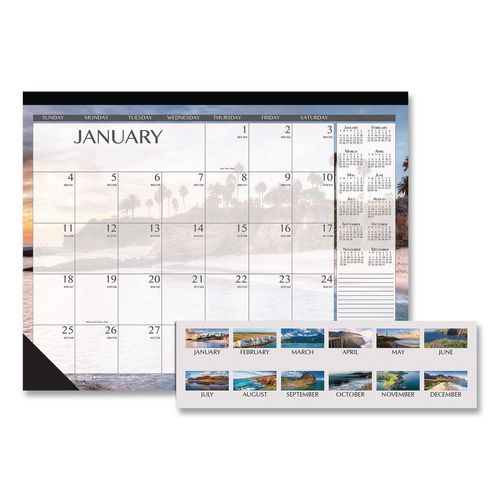 Recycled+Earthscapes+Desk+Pad+Calendar%2C+Seascapes+Photography%2C+22+x+17%2C+Black+Binding%2FCorners%2C12-Month+%28Jan+to+Dec%29%3A+2025