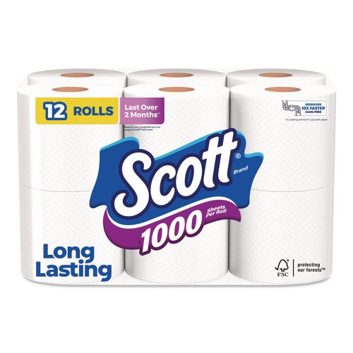 1000+Bathroom+Tissue%2C+Septic+Safe%2C+1-Ply%2C+White%2C+1%2C000+Sheets%2FRoll%2C+12+Rolls%2FPack%2C+4+Packs%2FCarton
