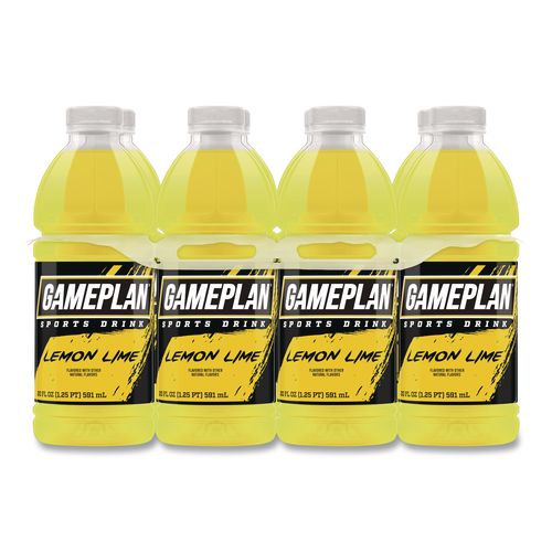 Gameplan+Sports+Drink%2C+Lemon+Lime%2C+20+oz+Bottle%2C+24%2FCarton