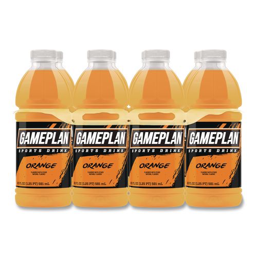 Gameplan+Sports+Drink%2C+Orange%2C+20+oz+Bottle%2C+24%2FCarton