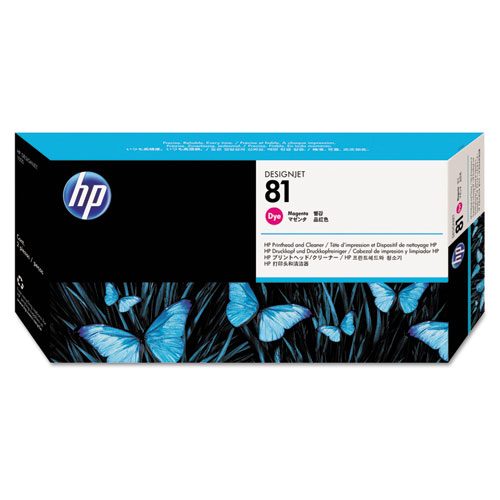 HP 81， (C4952A)品红印花头和清洁剂