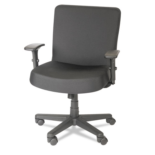 Alera XL系列大/高中背任务椅，支持高达500磅，17.5“至21”座椅高度，黑色