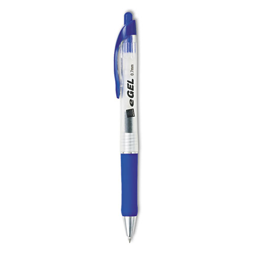 eGEL胶笔，可伸缩，中0.7毫米，蓝色墨水，蓝色桶