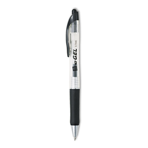 eGEL胶笔，可伸缩，中0.7毫米，黑色墨水，黑色桶