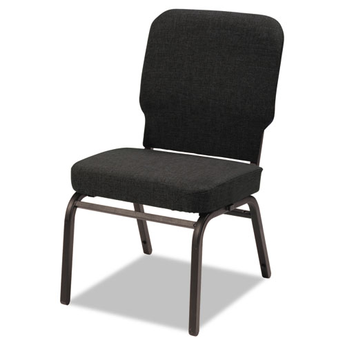 没有扶手的超大叠椅, 最大重量500磅, 黑色织物座椅/靠背, Black Base, 2/Carton