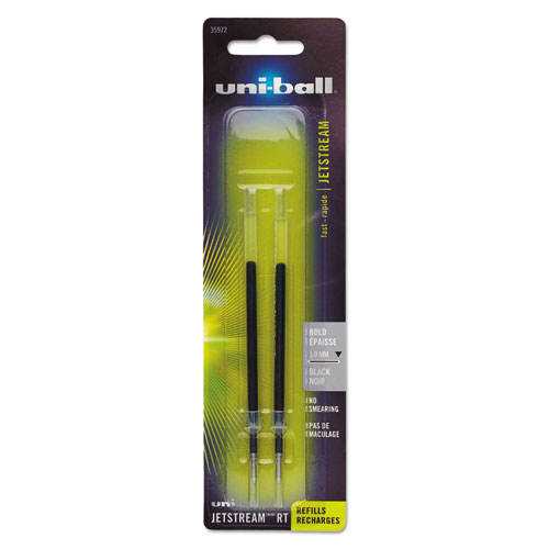 Refill for uniball JetStream RT Pens, Bold, Black Ink, 2/Pack CompU