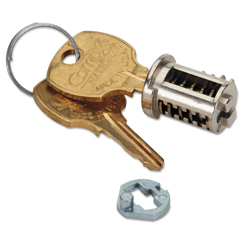 更换可拆卸锁芯套件，用于亲爱的锁定文件柜和底座，刷铬