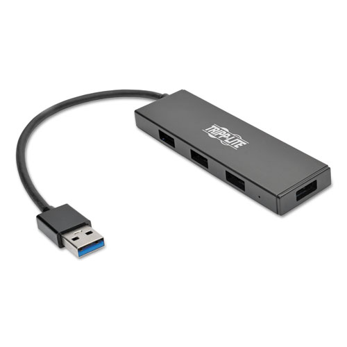 超薄便携式USB 3.0超速毂，4端口，黑色